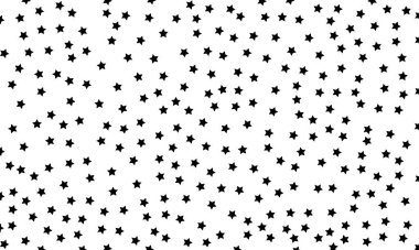 Rastgele yıldız desensiz arkaplan. Siyah yıldızlı vektör. Geometrik şekil.