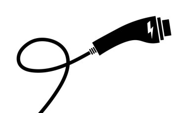 Şarj araba dolgu ikonu. Otomatik şarj etmek için bağlantı. Elektro otomobili şarj etmek için adaptör. Vektör 10 Eps.