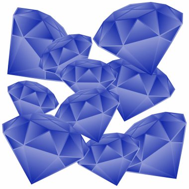 Pırıl pırıl elmas mücevher parçasının silüeti.