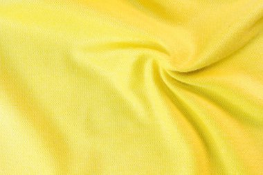 Soyut kumaş arkaplanı, sarı kumaş arkaplan, buruşuk sarı kumaş arkaplan dokusu