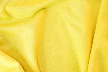 Soyut kumaş arkaplanı, sarı kumaş arkaplan, buruşuk sarı kumaş arkaplan dokusu