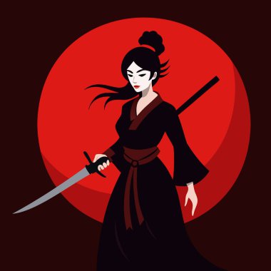 Geyşa Ninja Savaşçısı Vektör Sanatı