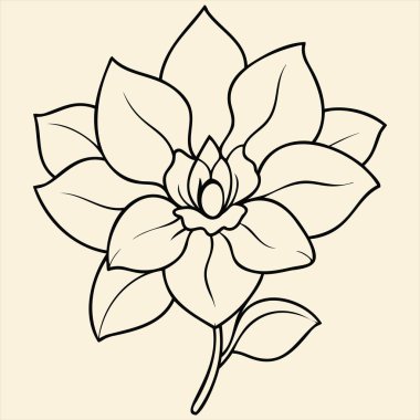 This stunning vector illustration showcases a detailed line art of a lotus flower. The simple yet elegant design captures the beauty of the lotus with its distinct petals and natural form. Ideal for use in coloring books, tattoo designs etc. clipart