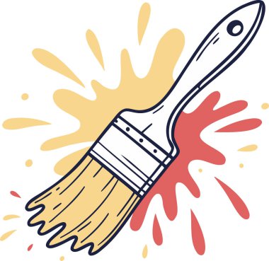 Renkli Mürekkepli El Fırçası Çizimi Yaratıcı Tasarım Sanatı ve DIY İlham İçin Canlı Sanatsal Çizim