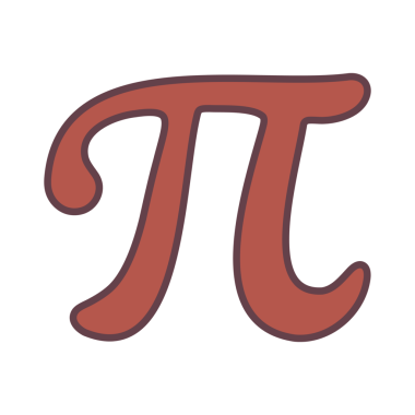 Krem Arkaplan Üzerine Kalın Kırmızı Pi Sembolü Matematik ve Eğitim İçin Oyuncu Vektör İllüstrasyonu