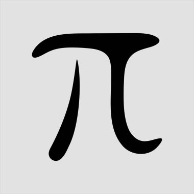 Gri arkaplanda şekillendirilmiş siyah pi sembolü, matematik, bilim ve eğitimsel görseller için mükemmel en az tasarım içeriyor. Öğretim malzemeleri, posterler ve dijital grafikler için harika.