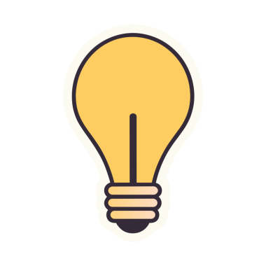 Pastel minimalist tarzda pembe arkaplan düz vektörü üzerinde sarı ampul simgesi