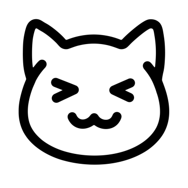 Şirin Çizgi Film Kedi Yüzlü Kawaii Tarzı Siyah Çizgi Çizim Çizimi