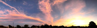 Renkli Teksas Yaz Günbatımı Panoramik