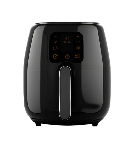 stock image Air Fryer. Black Electric Deep Fryer on white background with clipping pat