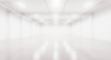 Bina koridorundaki beyaz bulanık arkaplan 