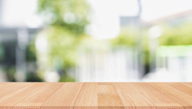 Bulanık boş uzay ofisi. Tasarım için ofis içi arka planda soyut ışık bokeh.