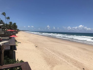 Deniz manzaralı güneşli sahil.