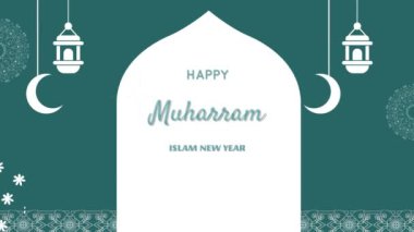 İslami Yeni Yıl kutlamalarının yer aldığı zarif Muharram kutlaması, güzel fenerler ve cami siluetleri