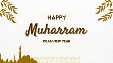 Muharram ve İslam Yeni Yılı 'nı fenerler, hilal ay ve cami siluetleri ile kutlayan güzel bir tasarım..