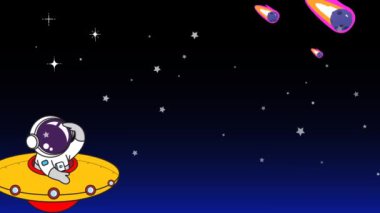 Uzayda yüzen astronotların bir videosu, bilimsel projeler, eğitim medyası ve çocuk sunumları için mükemmel..