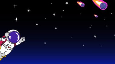 Uzayda yüzen astronotların bir videosu, bilimsel projeler, eğitim medyası ve çocuk sunumları için mükemmel..
