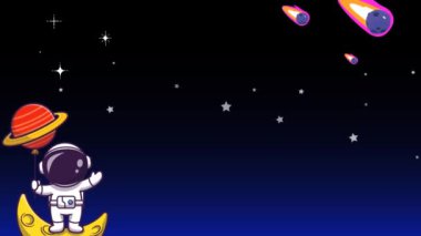 Uzayda yüzen astronotların bir videosu, bilimsel projeler, eğitim medyası ve çocuk sunumları için mükemmel..