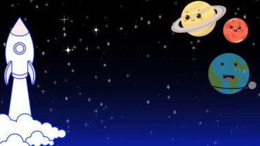 Uzayda yüzen astronotların bir videosu, bilimsel projeler, eğitim medyası ve çocuk sunumları için mükemmel..
