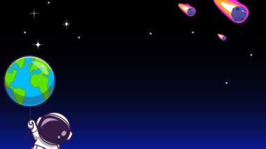 Uzayda yüzen astronotların bir videosu, bilimsel projeler, eğitim medyası ve çocuk sunumları için mükemmel..