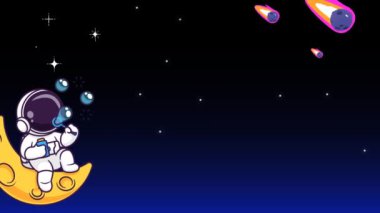 Uzayda yüzen astronotların bir videosu, bilimsel projeler, eğitim medyası ve çocuk sunumları için mükemmel..