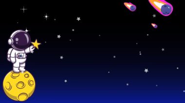 Uzayda yüzen astronotların bir videosu, bilimsel projeler, eğitim medyası ve çocuk sunumları için mükemmel..