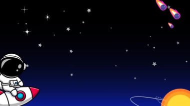 Uzayda yüzen astronotların bir videosu, bilimsel projeler, eğitim medyası ve çocuk sunumları için mükemmel..