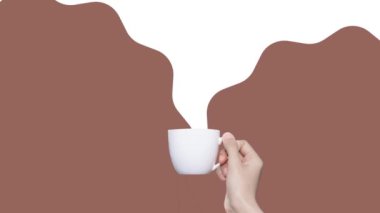 Çekici ve estetik bir modern kahve reklamı yapmak için eşsiz bir geçmişi olan modaya uygun kahve reklamı için büyüleyici bir animasyon..