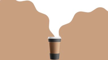 Çekici ve estetik bir modern kahve reklamı yapmak için eşsiz bir geçmişi olan modaya uygun kahve reklamı için büyüleyici bir animasyon..