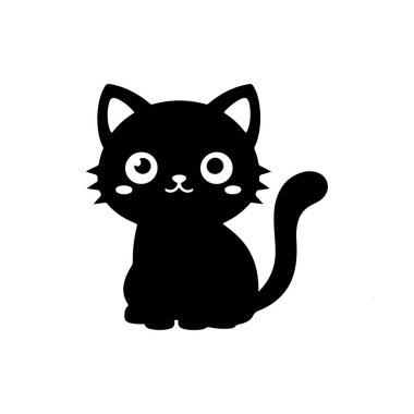 Şirin siyah beyaz kedi.