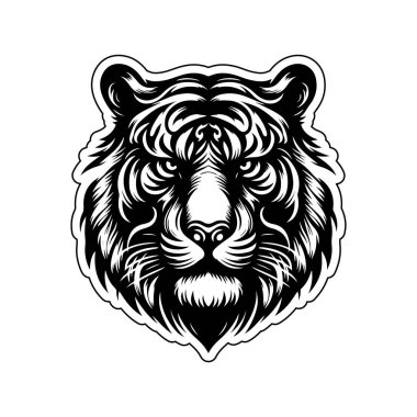 Aslan kafasının vektör çizimi. beyaz üzerine izole