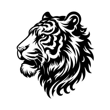 Kaplan kafalı. Tişört ve diğer kullanım alanları için vektör illüstrasyonu.