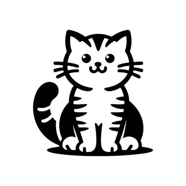 Kedi vektör logosu. siyah kedi simgesi.