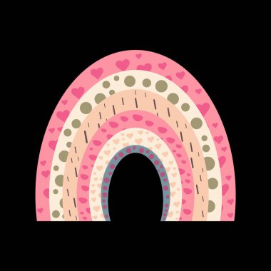 Pembe gökkuşağının düz vektör sanatı