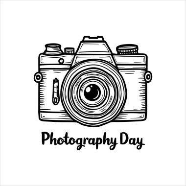Fotoğraf Günü 'nüz kutlu olsun Kamera Vektörü İllüstrasyonu