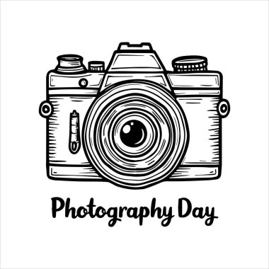 Fotoğraf Günü 'nüz kutlu olsun Kamera Vektörü İllüstrasyonu