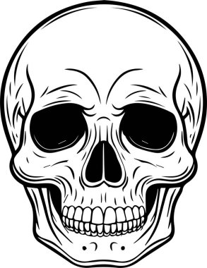 Vintage tarzı kafatası illüstrasyon