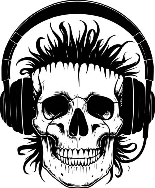 Vintage tarzı kafatası illüstrasyon