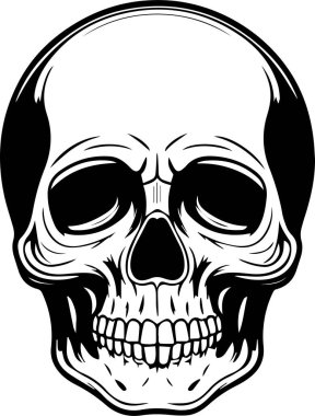 Vintage tarzı kafatası illüstrasyon