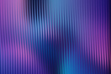 Dikey mor ve koyu mavi ışık çizgileriyle dokulu bir arka plan, derinlik ve hareket hissi yaratır..