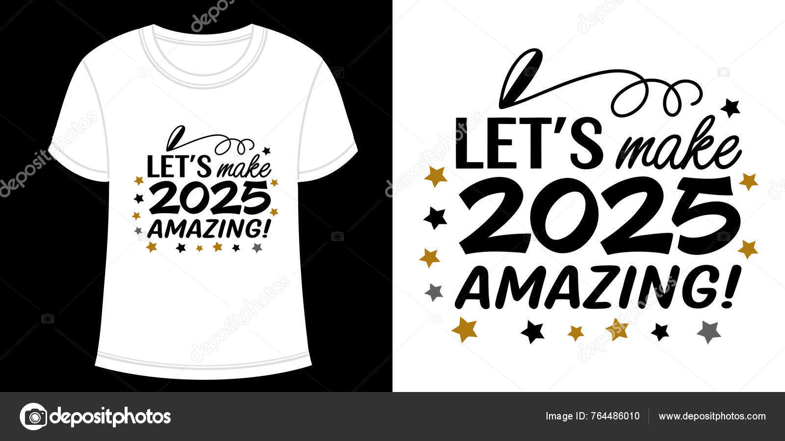 Happy New Year 2025 Shirt Design Typography Design White Background — Stock Photo