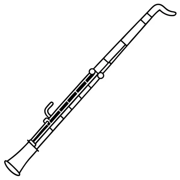 Müzik ve Klasik Projeler için Orkestra Bassoon Enstrüman Vektörü İllüstrasyonu