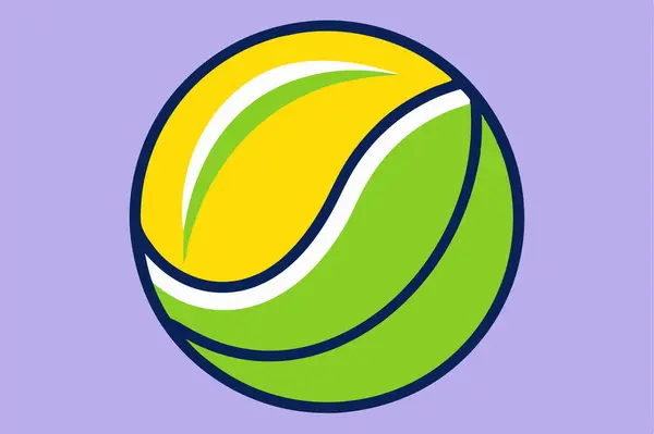 Spor Projeleri için Tenis Topu Simgesi Sanatı İllüstrasyonu