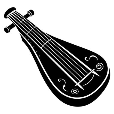 Halk Sanatı Projeleri İçin Hurdy Pip Müzik Enstrümanı İllüstrasyonu Karmaşık