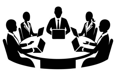 Professional Social Business Meeting Vector Illustrations for Networking Events clipart