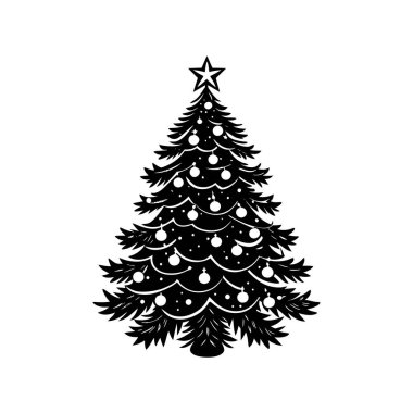 Elegant Christmas Tree Vector for Seasonal Decorations clipart