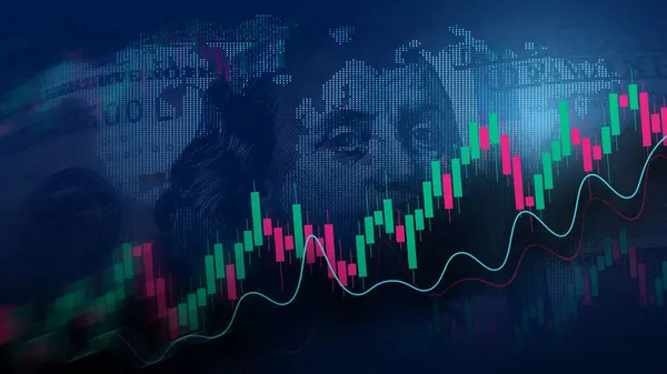 stock image Optimistic Financial Markets: Dollar and World Map Design