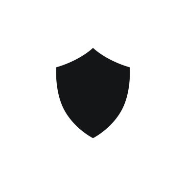 Beyaz Arkaplan Vektöründe Minimalist Siyah Kalkan Simgesi