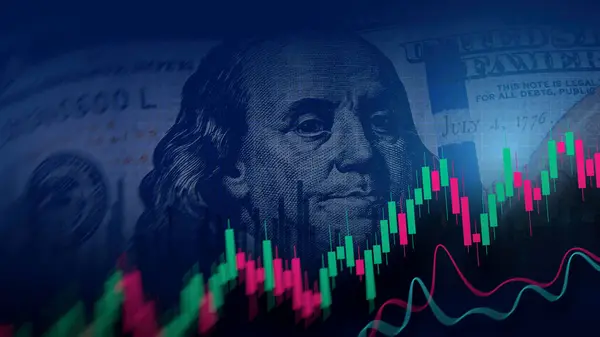 Dolar Sembol ve Pazar Grafiği ile Soyut Finans Arkaplanı