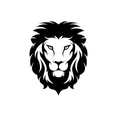 Beyaz Arkaplanda Cesur Vektör Aslan Başlıklı Logo Marka ve Tasarım İçin Mükemmel